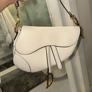 White Christian Dior Saddle Bag